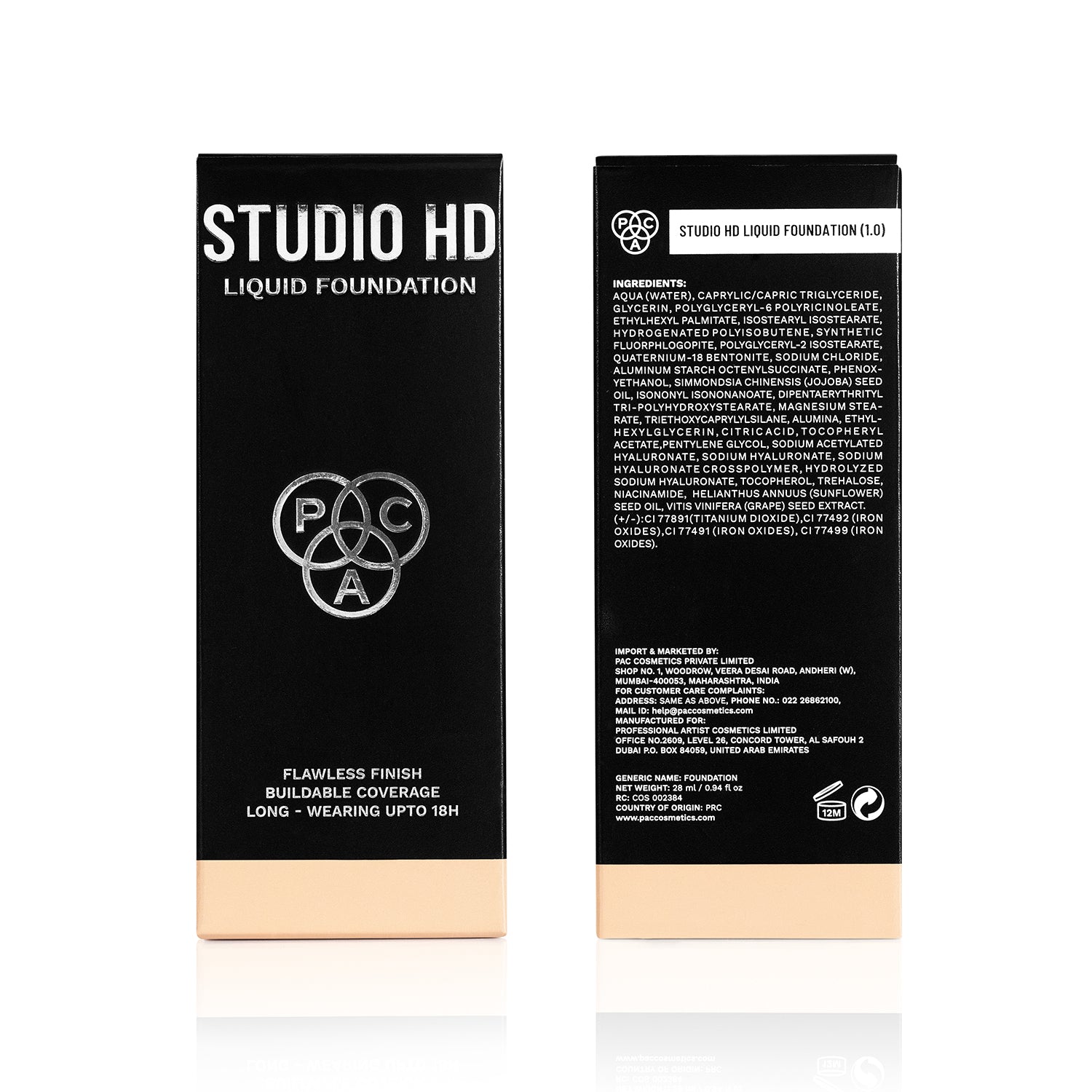 PAC Cosmetics Studio HD Liquid Foundation (28 ml) #Color_1