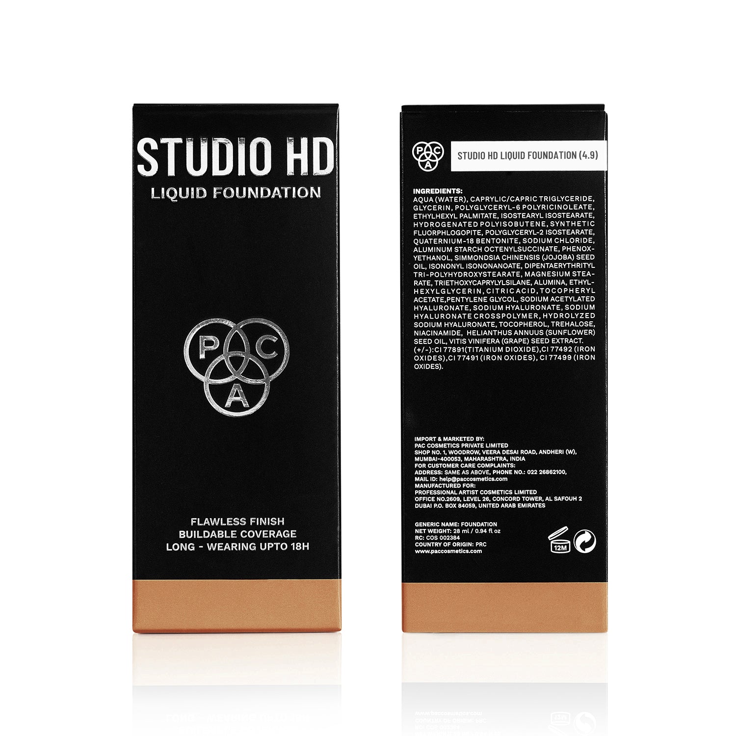 PAC Cosmetics Studio HD Liquid Foundation (28 ml) #Color_4.9