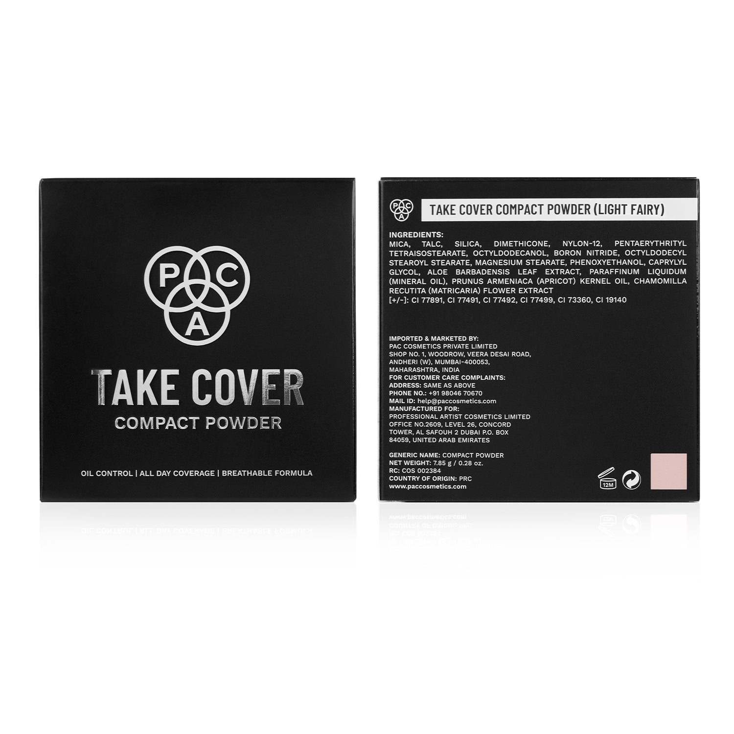 PAC Cosmetics Take Cover Compact Powder (7.85 gm) #Color_Light Fairy
