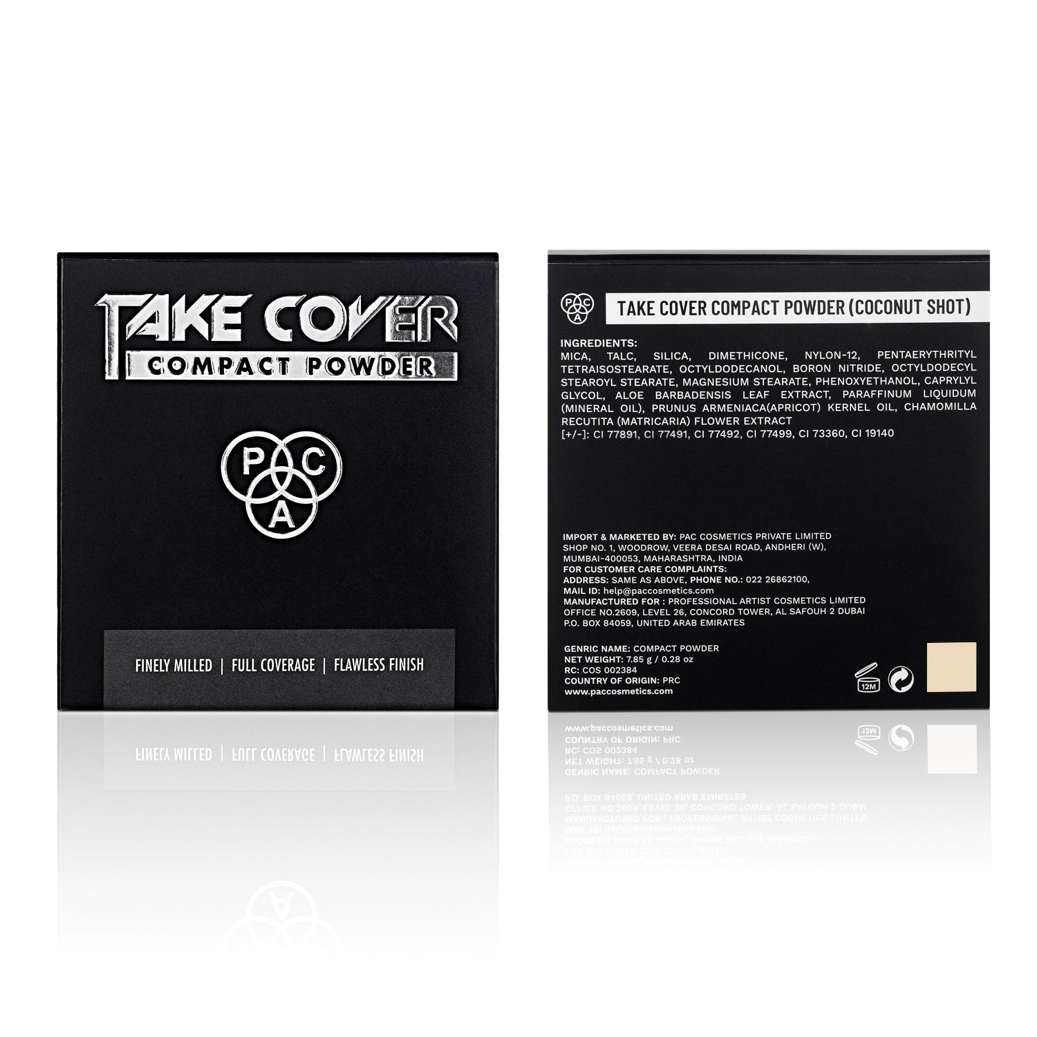 PAC Cosmetics Take Cover Compact Powder (7.85 gm) #Color_Coconut Shot