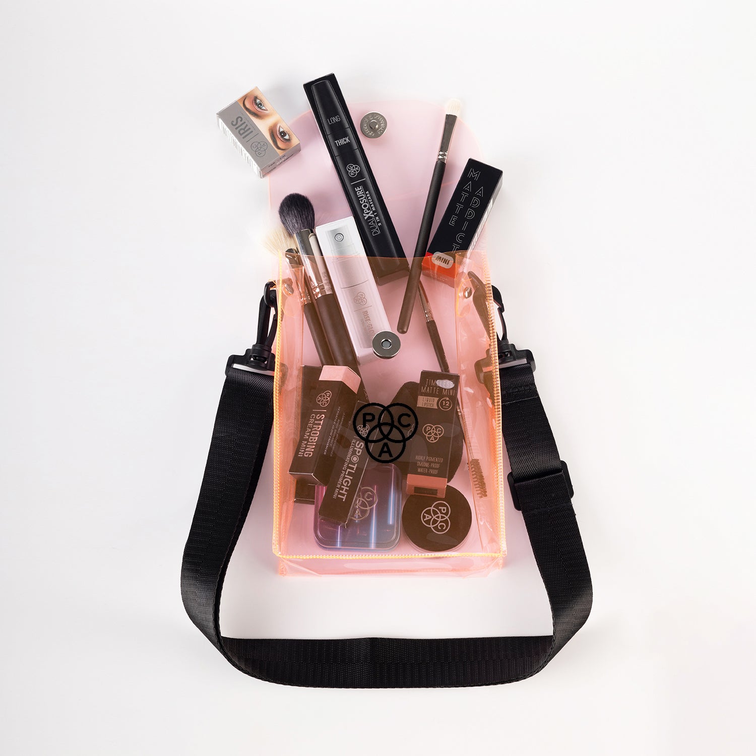 PAC Mini Transparent Makeup Sling Bag #Color_Pink