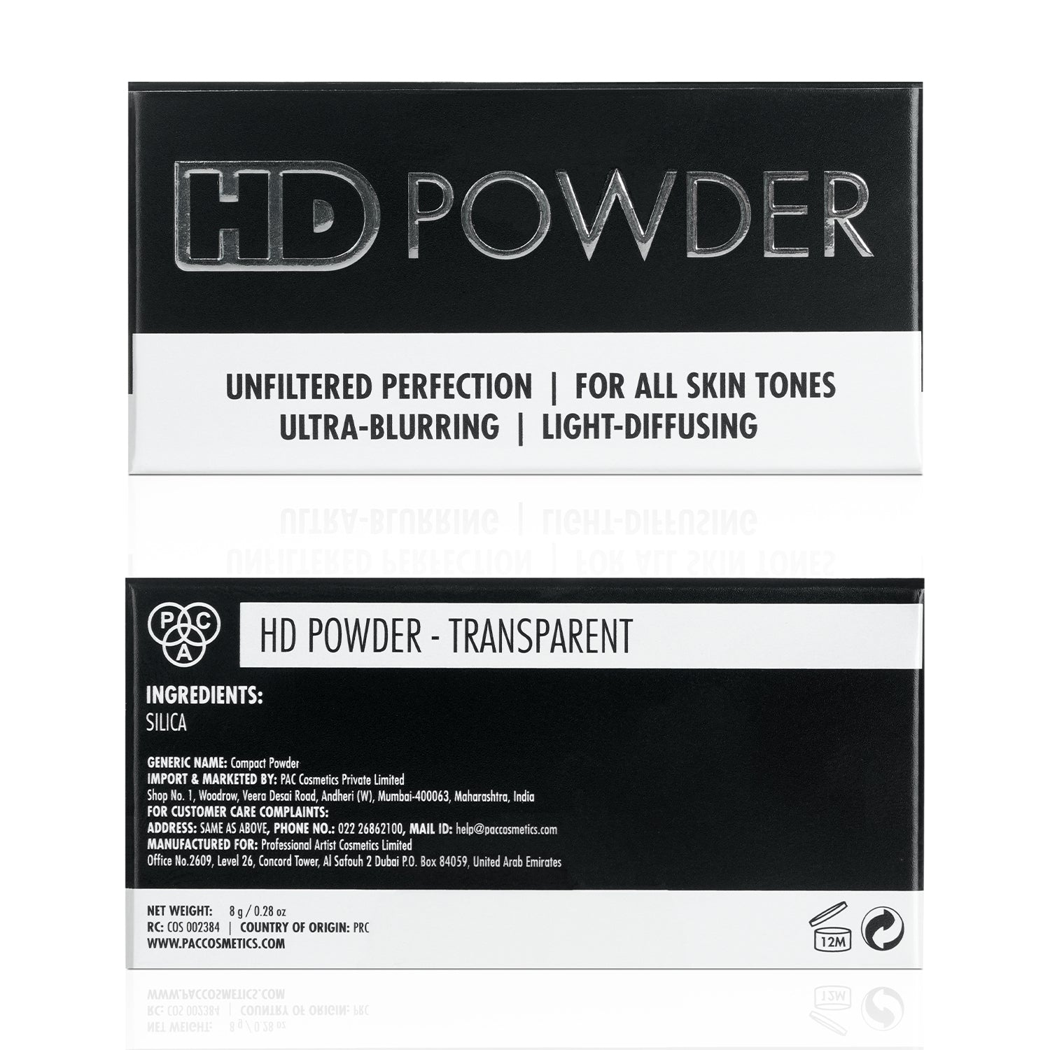 PAC Cosmetics HD Powder #Size_8 gm+#Color_Transparent