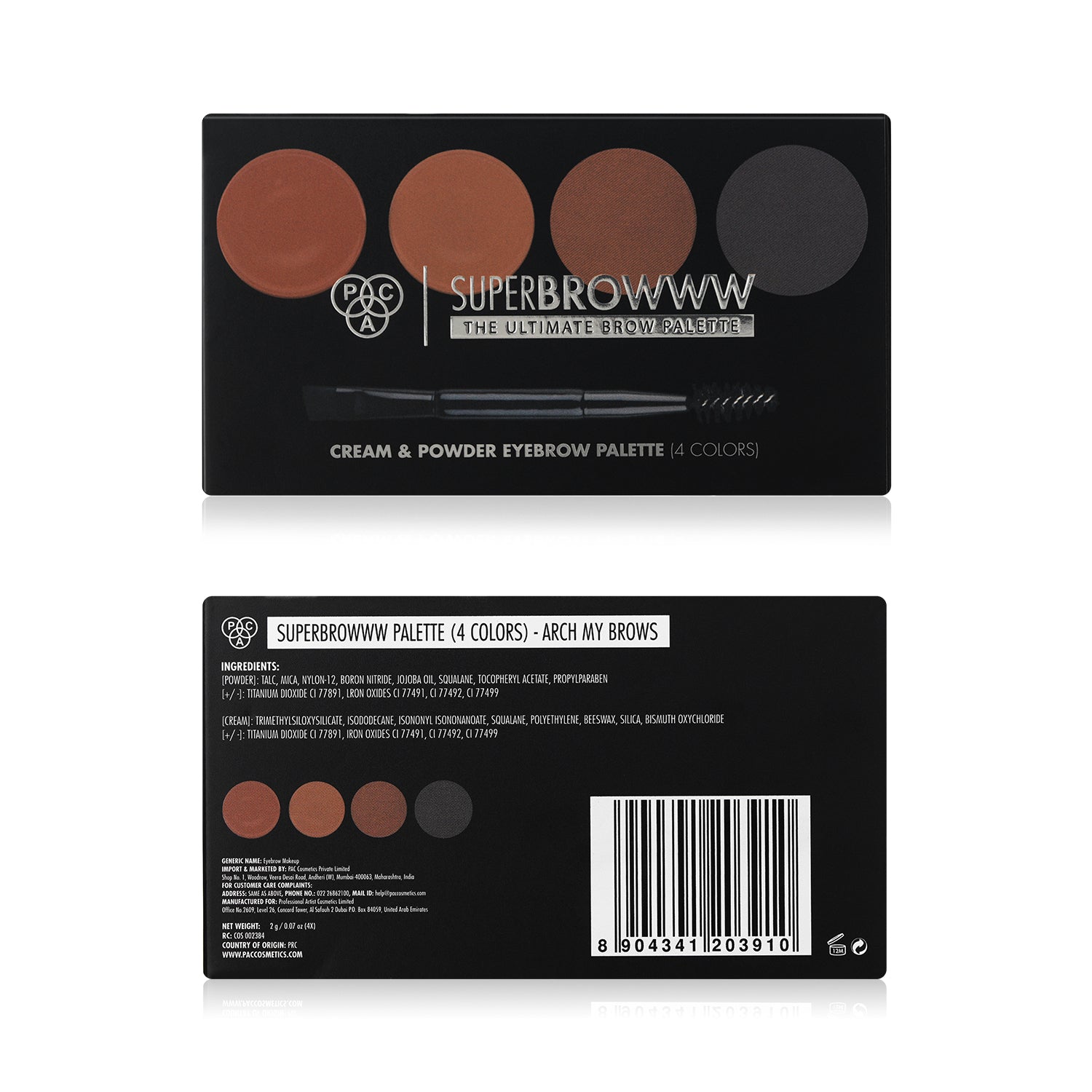 PAC Cosmetics SuperBrowww Palette X4 (2 gm) #Color_Arch My Brows