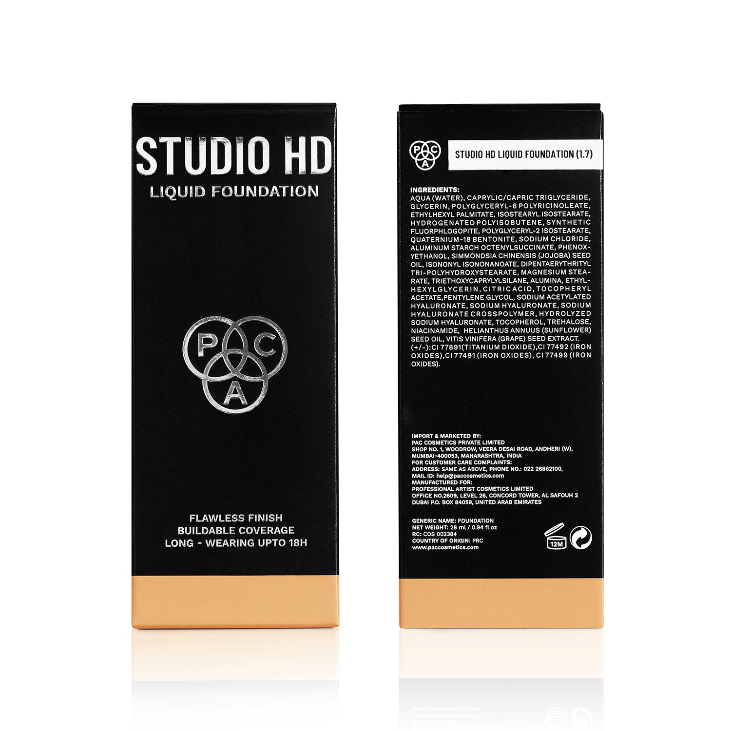 PAC Cosmetics Studio HD Liquid Foundation (28 ml) #Color_1.7