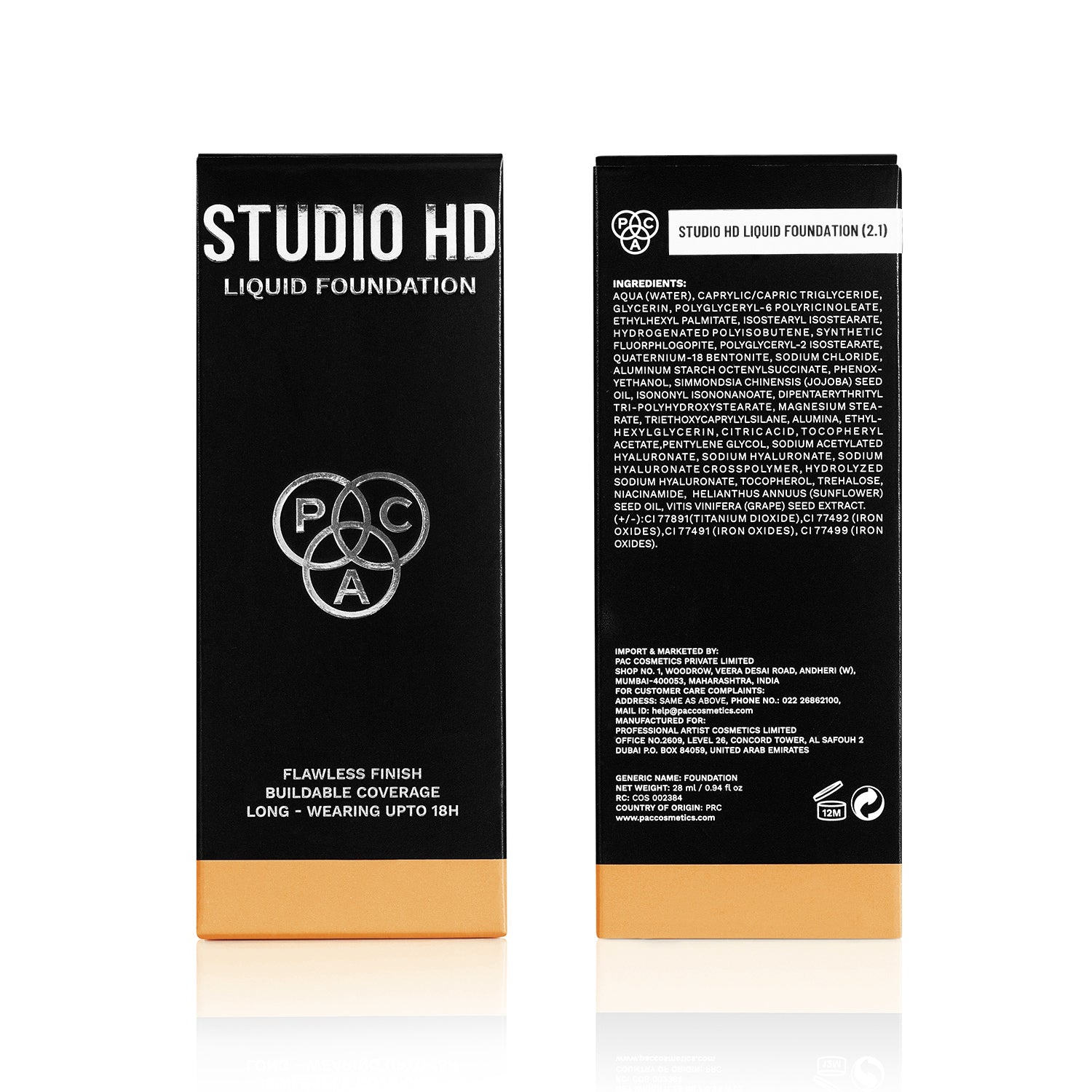PAC Cosmetics Studio HD Liquid Foundation (28 ml) #Color_2.1