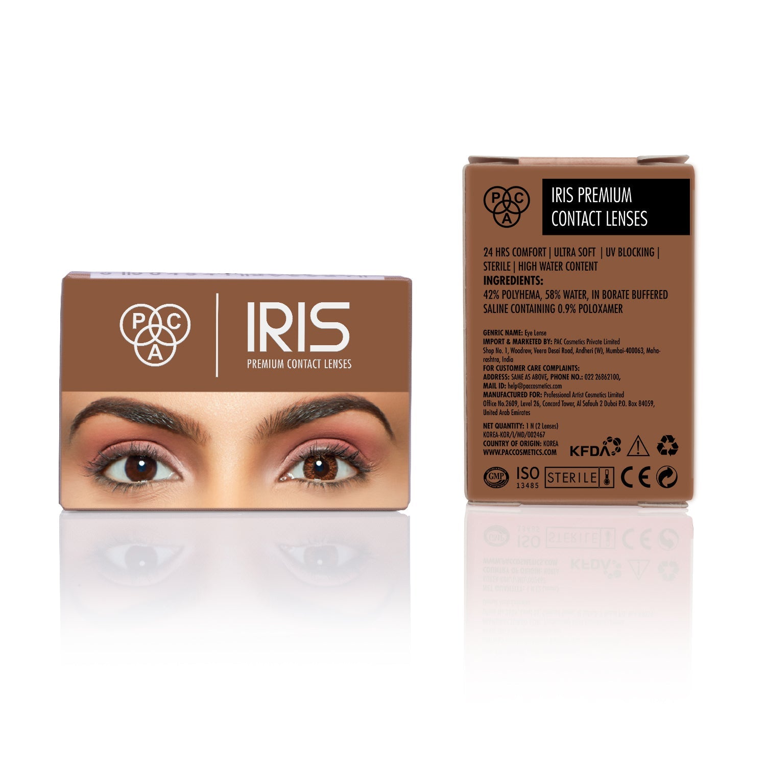 PAC Cosmetics IRIS Premium Contact Lenses (1 Pairs) #Color_Brown