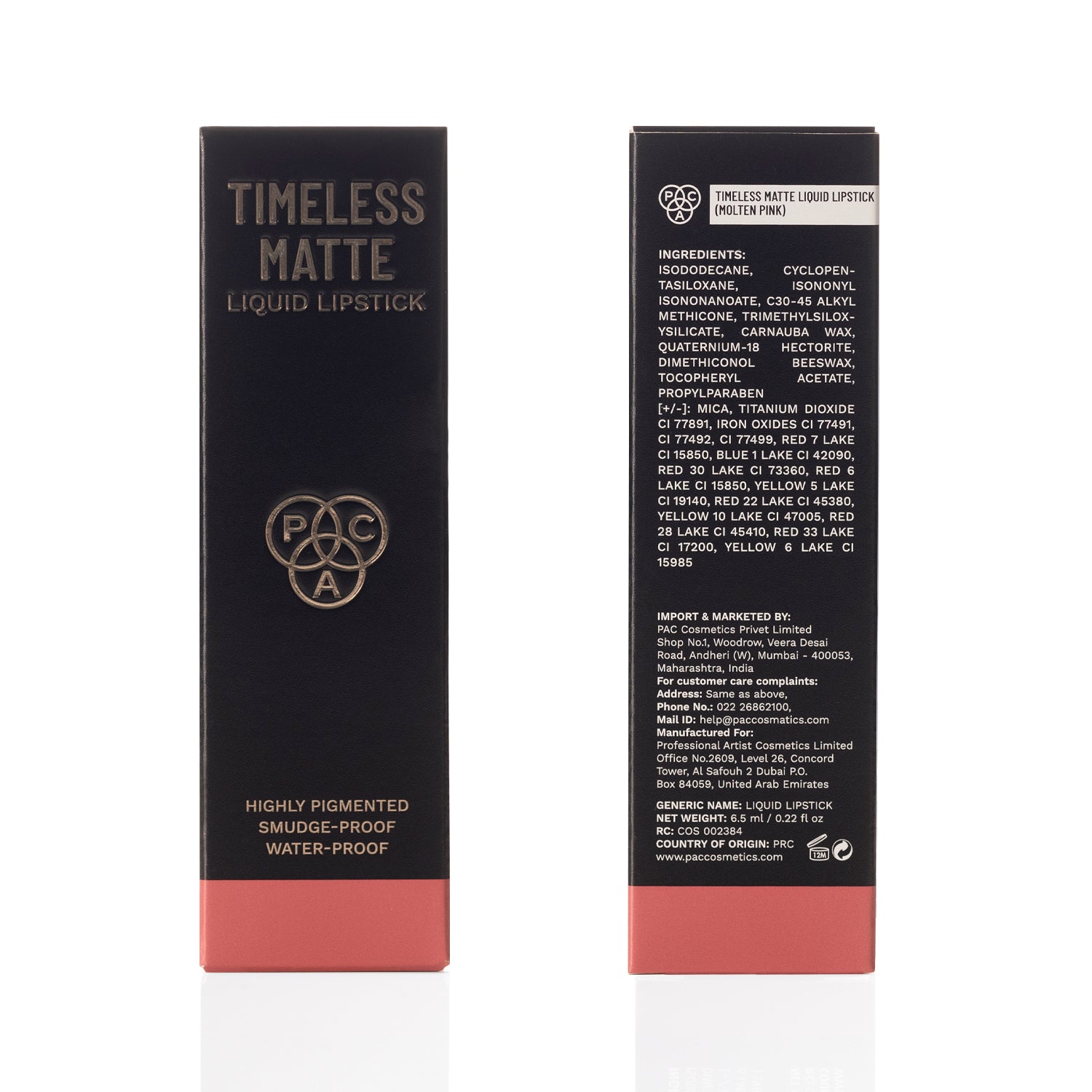 PAC Cosmetics Timeless Matte #Size_6.5 ml+#Color_Molten Pink