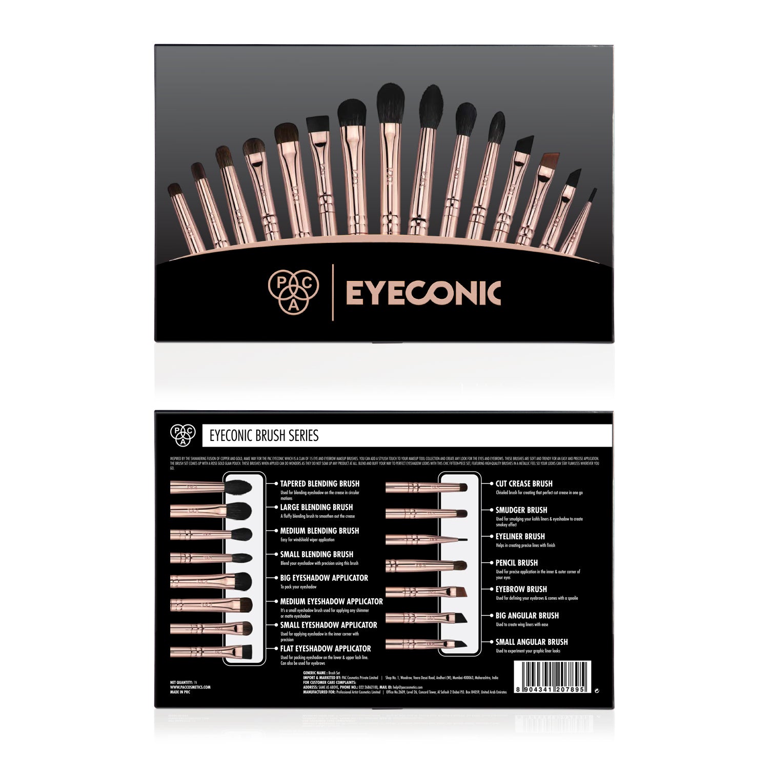 PAC Cosmetics Eyeconic Brush Kit (15 Brushes)