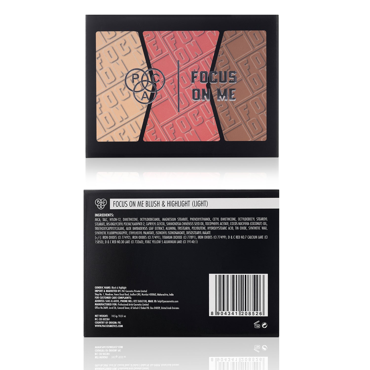 PAC Cosmetics Focus On Me Blush & Highlight X3 (14.5 gm) #Color_Light